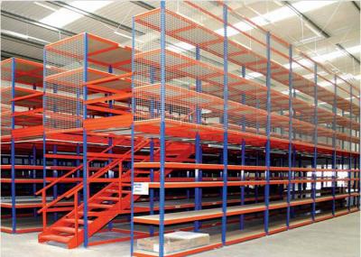 Multi Level Industrial Rack Supported Mezzanine Customzied With Wire Mesh Guard
