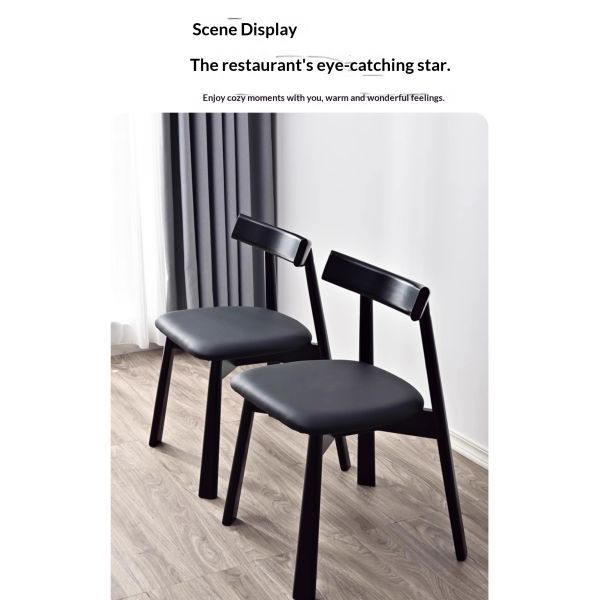 OEM Modern Backrest Upholstered Chair Restaurant Apartment Villa Bar Hotel Ergonomic Leather Chair Wooden Dining Room Chair