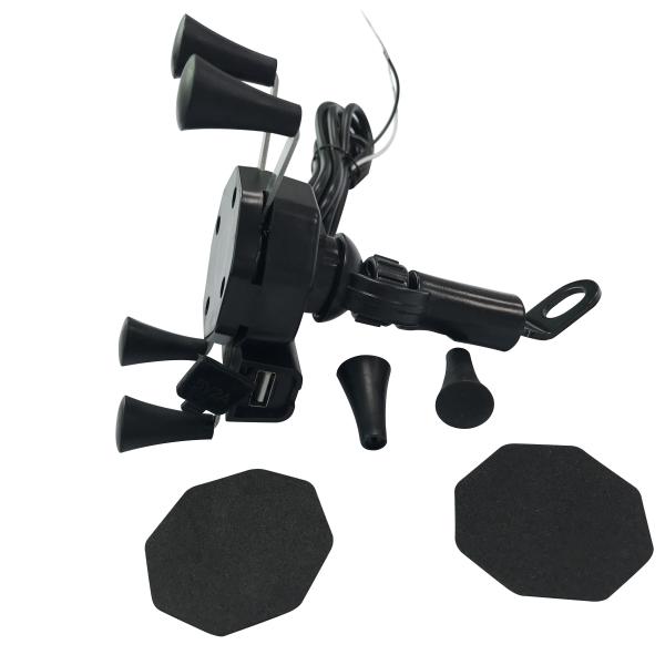 Multi Function Motorcycle Mobile Phone Mount , 5v 2.5A 360D Iphone Holder For Motorcycle