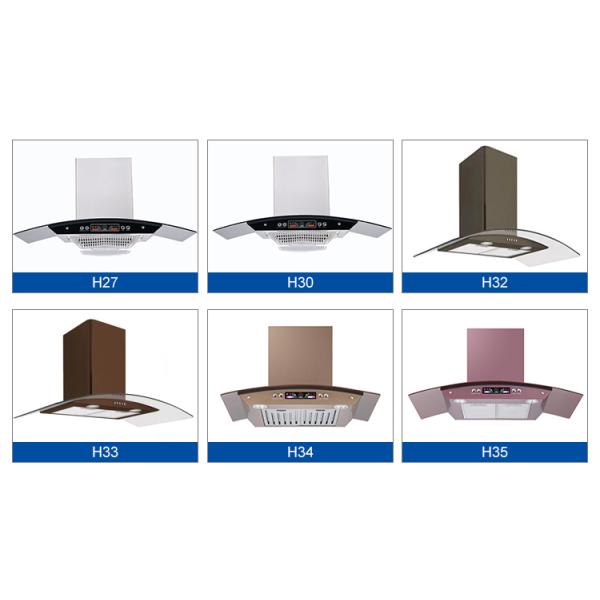 Smart Stainless Steel Glass Range Hood with App Control Low Noise Kitchen Chimney Hood