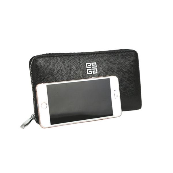 21x12cm 3cm Thick Mens PU Leather Wallet Long Wallet Clutch Black Zipper TPCH