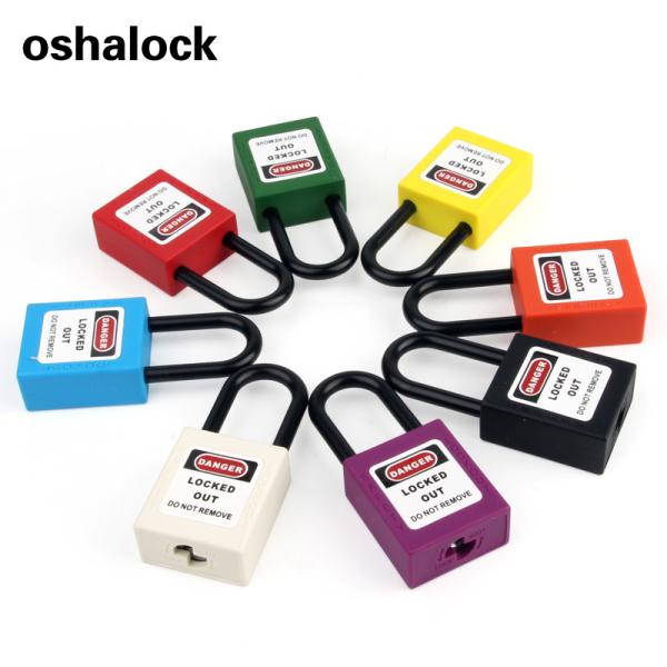 38mm ABS Industry Nylon keyed alike lockout Non-Conductive Safety Padlock with Master Key
