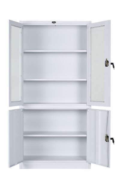 Arquivo de vidro Lockable de aço da porta do armazenamento da roupa