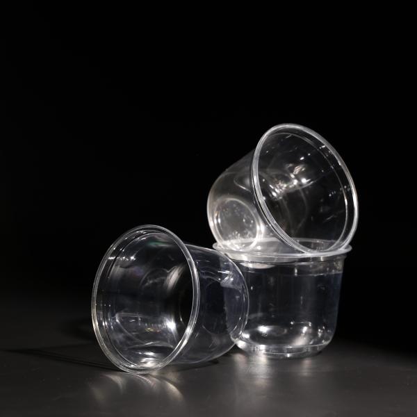 Transparent Stackable PET Plastic Disposable Cup 12OZ With Lid Custom Logo Printed