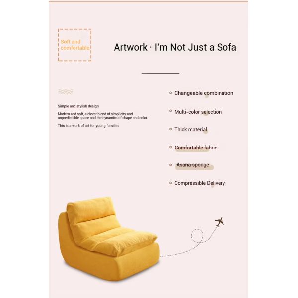 Wholesale Modern Living Room Backrest Cushion Lazy Lounge Recliner Sofa Chair Single Seat Bean Bag Sofa for Apartment Balcony