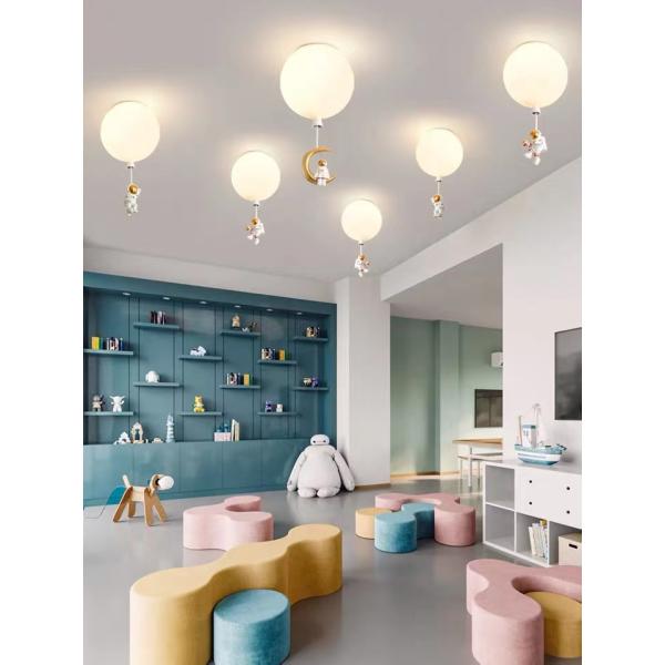 Kids Children Bed Room Pendant Light Colourful Glass Balloon Led Ceiling Lamp