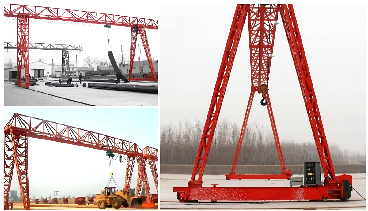 20 Ton Rated Loading Capacity Adjustable Gantry Crane with Remote Controller and Ground Control for Outdoor Construction