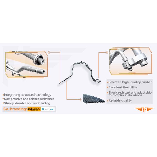 51856109 Twin Fiat Fiorino Qubo Automotive Air Conditioning Hoses 08-11 1.3L