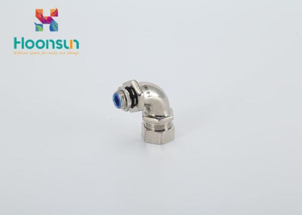 Waterproof CE IP66 Metal Hose Fittings 90 Degree Flexible Pipe Connector