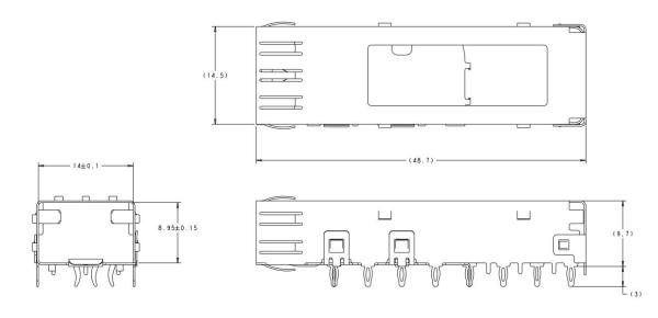 2227316-1 SFP Cage 1 Port 4GB/S Press-Fit Through Hole Without Light Pipe