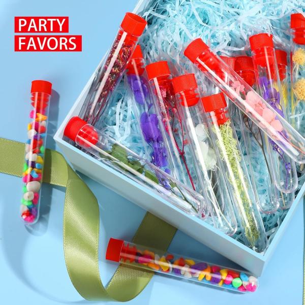 Clear Plastic Test Tubes With Caps And Holder Rack For Nurse Party Decorations Halloween Party Favors