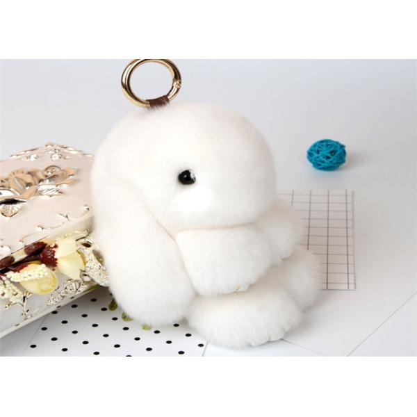 зайчик Кейчайн 13-20км пушистый с завалкой хлопка 100% ПП/реальным мехом кролика