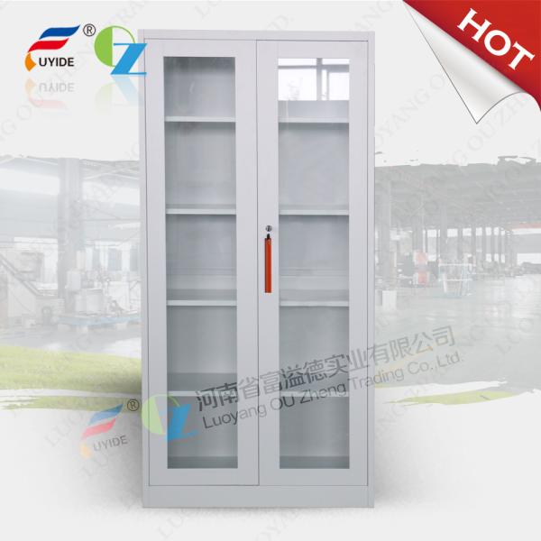 Storage cupboard FYD-W016 with glass door,high height cabinet,4  adjust shevles
