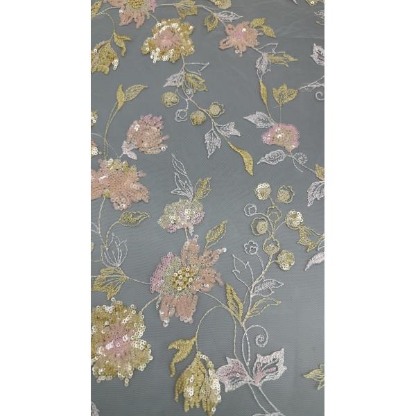 Embroiderey Lace Fabric Beaded Sequin Floral Elegant And Breathe Luxury Occasion Fabric