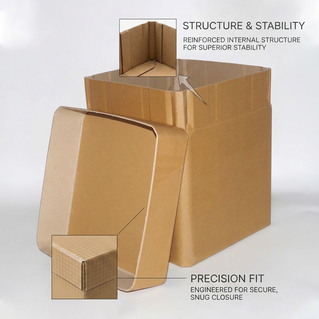 UN 4G Certified Custom Color Printed Stackable Square Fiber Drum 30 Gallon Bulk Container