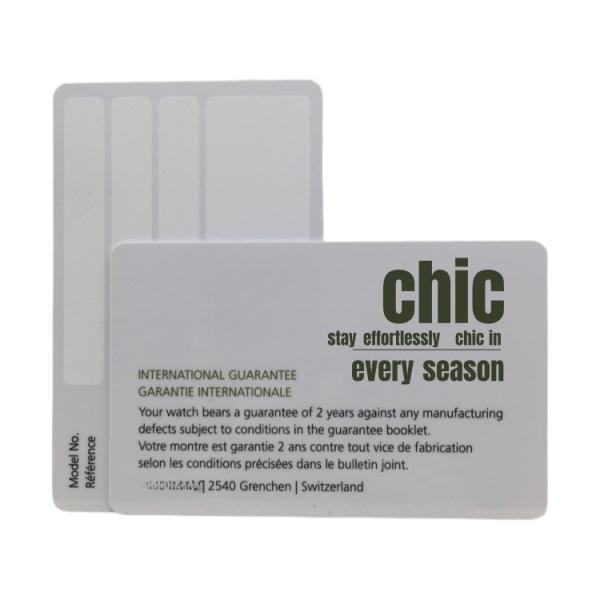 Jewelry Watch Warranty card PVC Plastic Quality After-sales Service Card Warranty Card Holographic Anti-counterfeiting