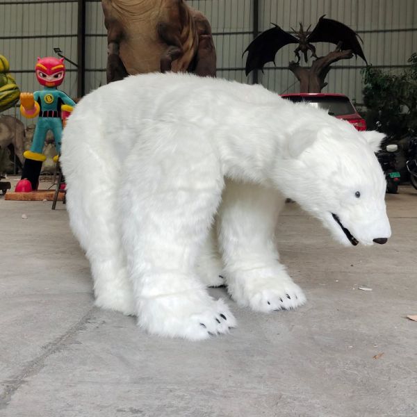 Amusement Park Customized Realistic Animatronic Polar  Bear Costume Animal Suit