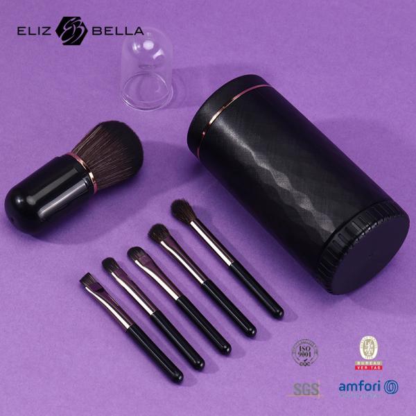 Pincel de maquiagem de 6 peças com suporte de escova cabelo sintético e ferro de alumínio OEM