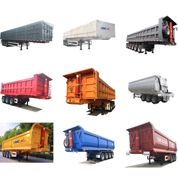 2022 Africa Model U-shaped Semi Trailer End Dump Truck with Stones and Sands Function