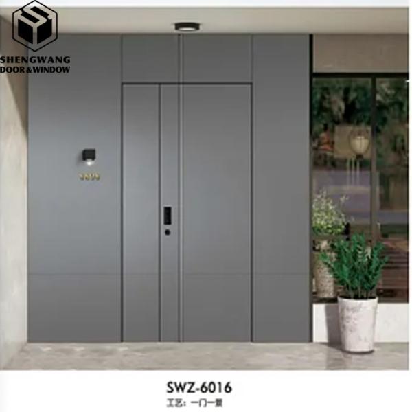 Aluminum Garden Gate Customized Grey Sliding Glass Door Glazed Aluminium Door For High Fire Resistanc