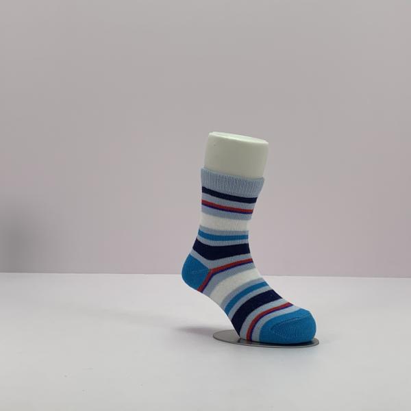 Newborn Boy Socks Standard Thickness Blue Knitted Long Breathable Cotton Cute Pattern