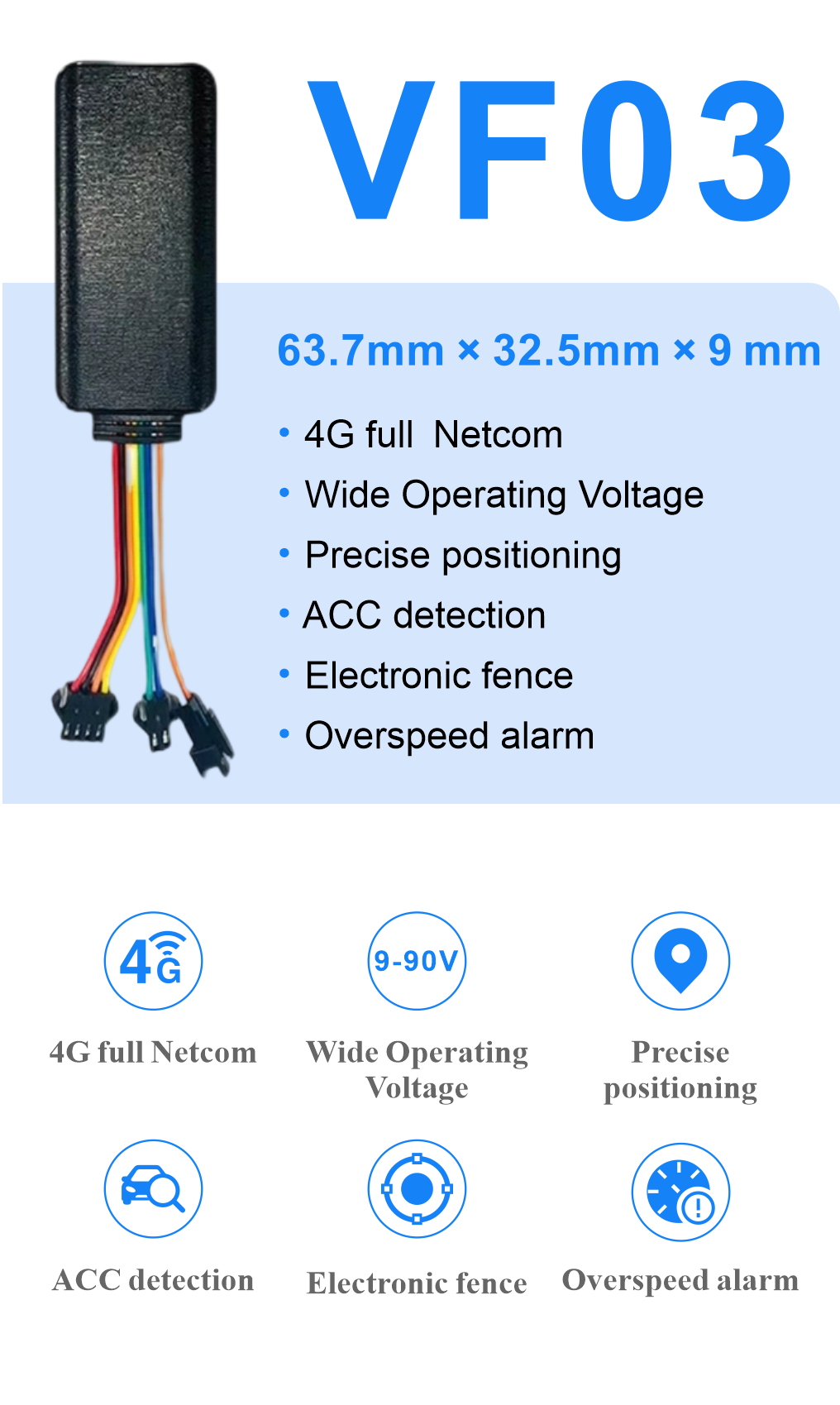 VF03 4G Full-Network Vehicle GPS Tracker