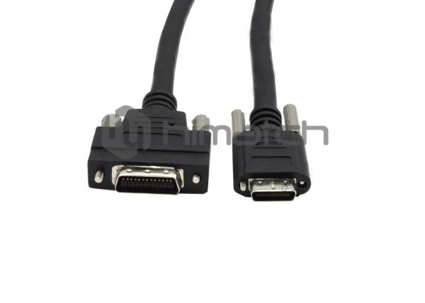 Standard Camera Link Cable MDR / SDR 5 Meters With Molding Black Color