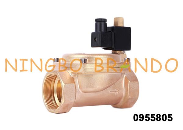 2 abriram normalmente a válvula elétrica do solenoide industrial de bronze do controle da água 0955805