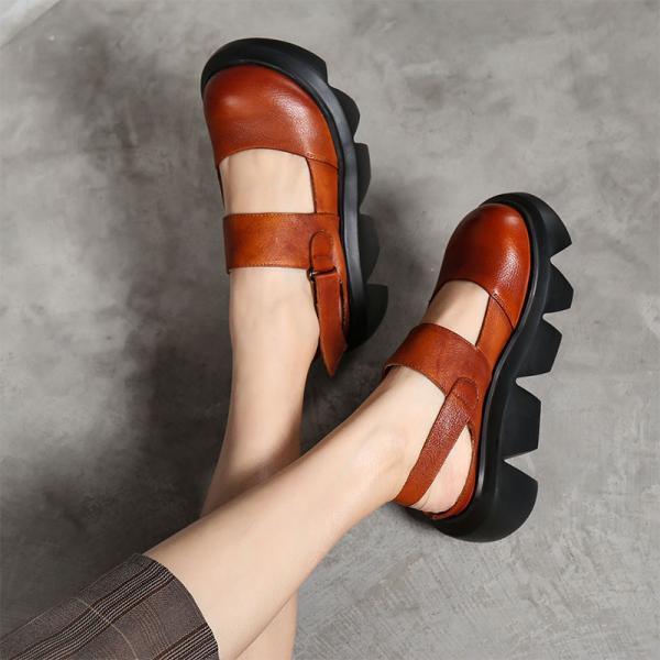 S424 Thick Heel PU Foam Platform Sandals Personalized Velcro Spring And Summer New Platform Women'S Shoes Wholesale