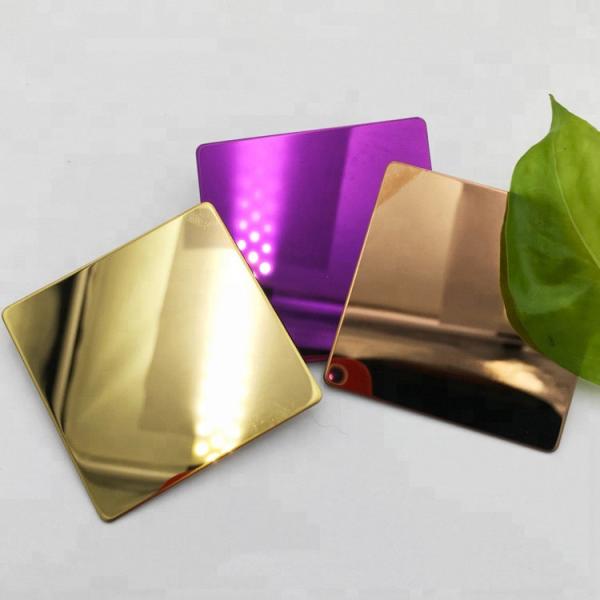 Hot Rolled Waterproof Golden Mirror SS Sheet , 436L Stainless Steel Sheet Rose Gold