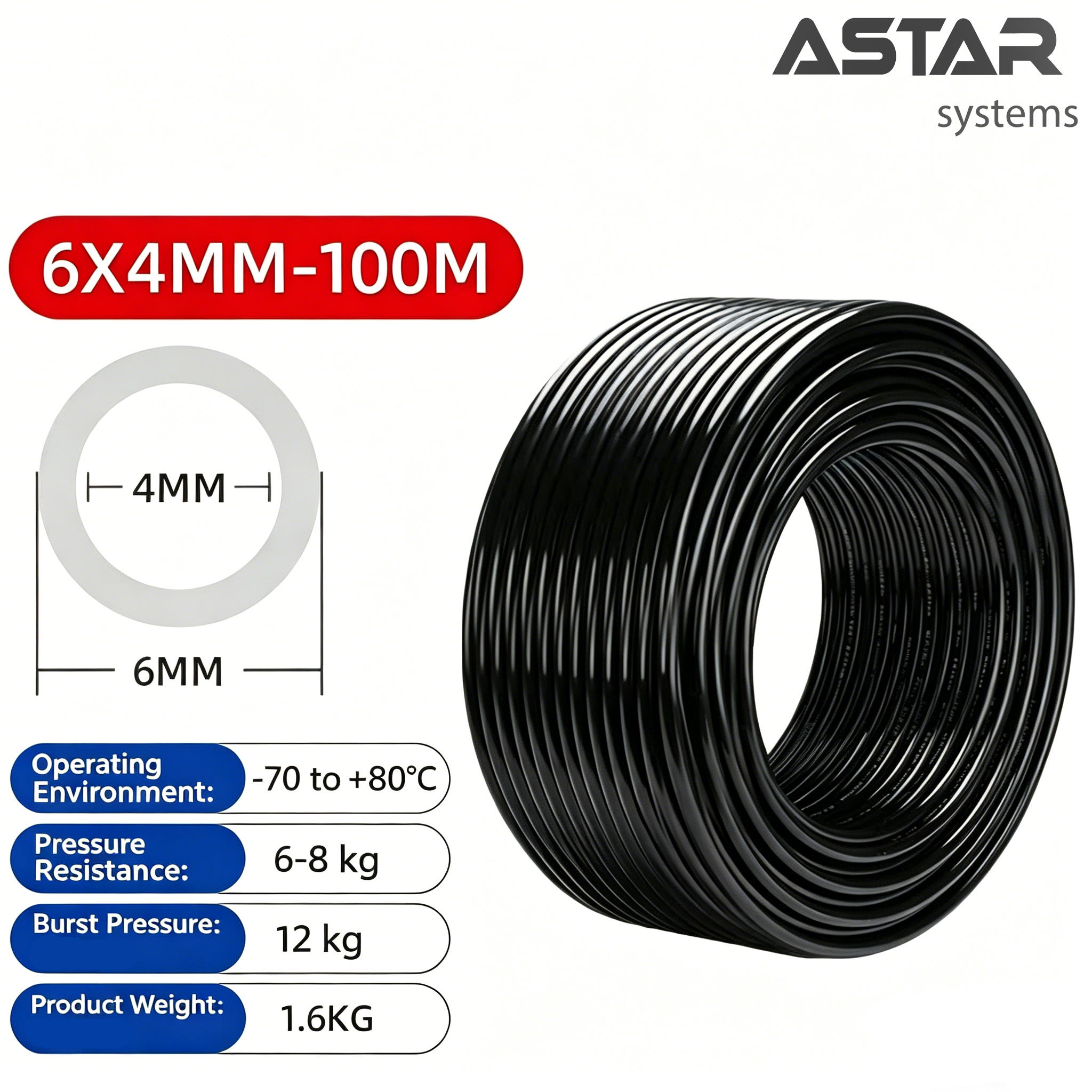 Upe Corrosion-Resistant Paint Pipe 6*4mm 8*5mm 8*6mm