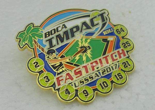 Brass Die Stuck Animal Custom Soft Enamel Pin  , Zinc Alloy Promotional School Pin No Minimum