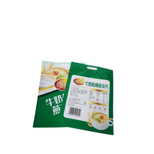 Sécurité Taille de la main Poignée facile à transporter Avoine du matin Sac d'emballage stratifié alimentaire