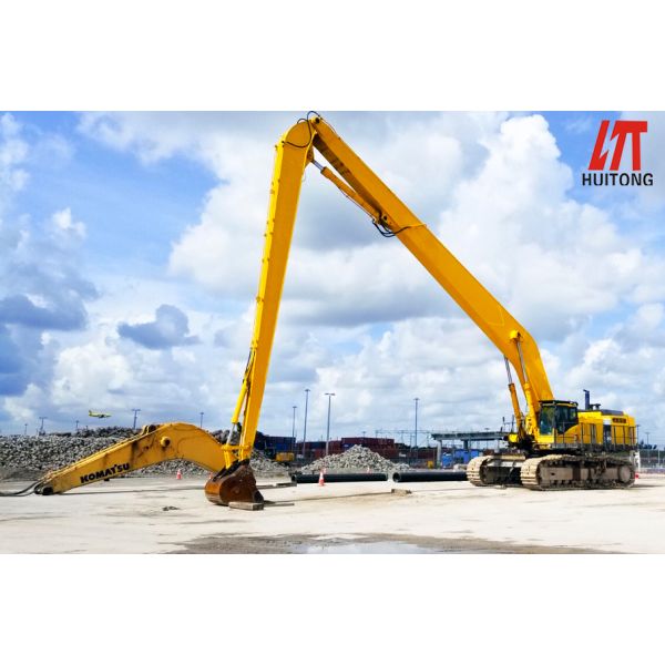24M Heavy Duty Long Reach Boom And Arm Dredging Extended Arm For 74 Ton Large Mining Excavator Fit CAT374GC EC750E PC750 SY750H XE750GK PRO For River Dredging Reservoir Reclamation Deep Foundation