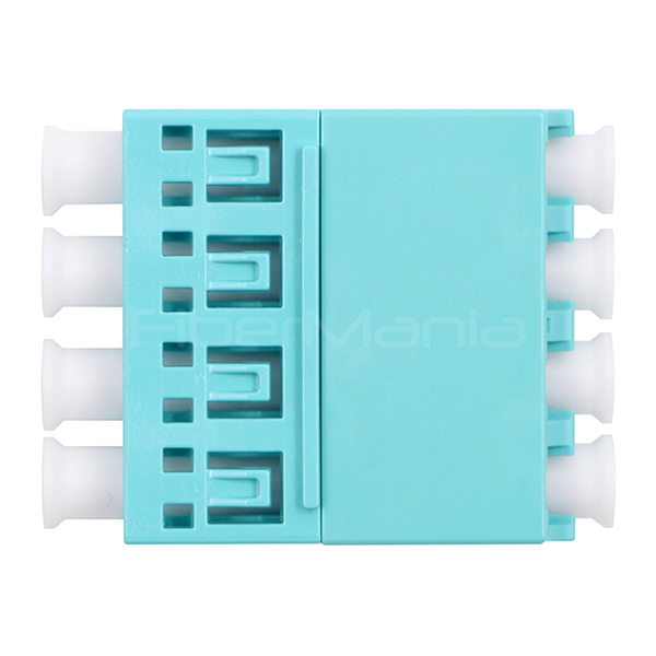 LC к LC OM3 Multimode Aqua Quad Fiber Optic Adapter без фланца с автоматической капсулой от пыли
