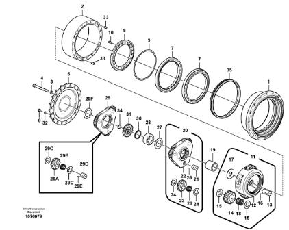 VOE14566410 VOE14566411 Excavator Final Drive Planetary Carrier No.3 Used For Vo-lvo EC290B EC360B