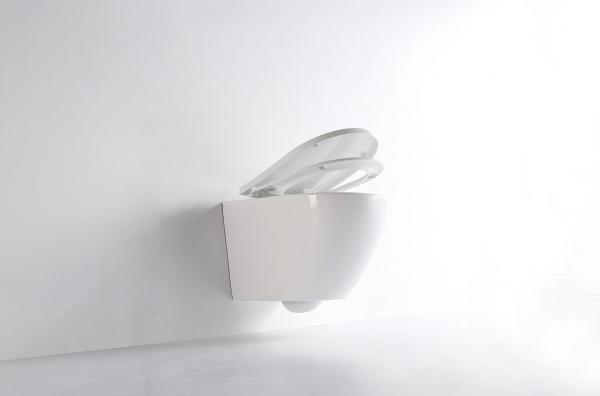Chaozhou Suppliers New Design Gravity Flushing Bathroom Ceramic Rimless Wall Mounted WC