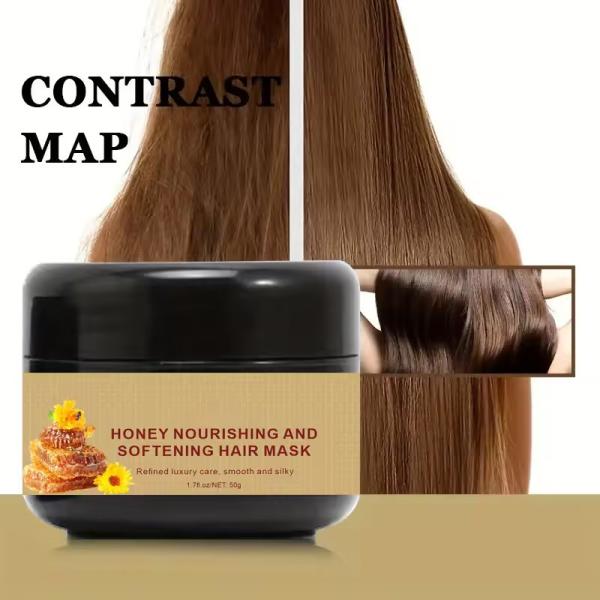Maciço Nutritivo Mel Reparação Máscara de cabelo Melhora de cabelo seco Máscara de beleza OEM ODM