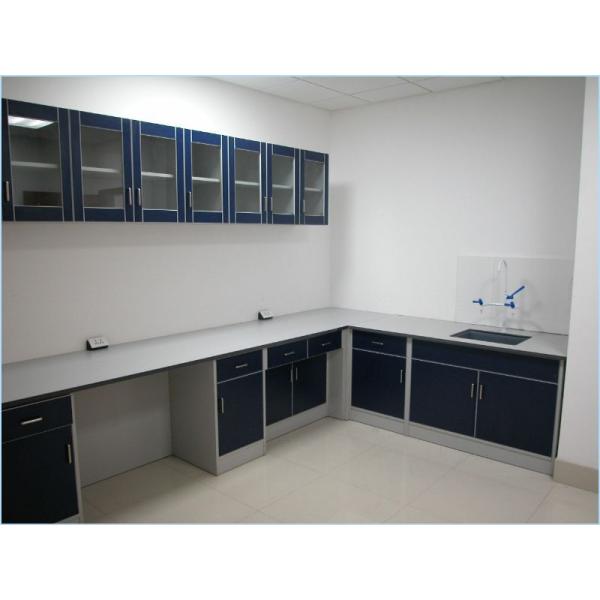 C-Frame Wood Steel Chemical Laboratory Wall Bench With Epoxy Resin Top