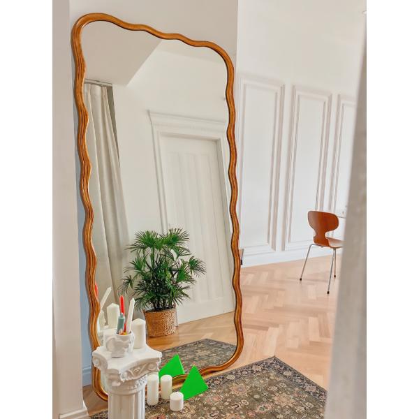 Decorative Bedroom Frameless Floor Length Mirror Wavy cheval