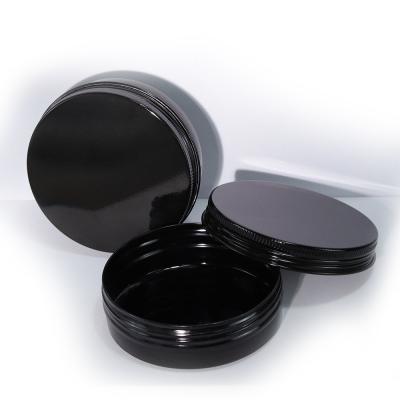 100ml 100g Round Flat Shape Black Color Professional Aluminum Container for Cosmetic Packaging