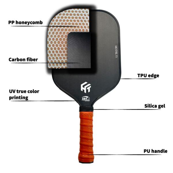 Customized Competition Pickleball Paddle Carbon Fiber USAPA Approved