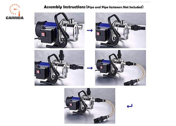 Stainless Steel Electric Water Transfer Pump Portable 1.6 HP Corrosion Resistant