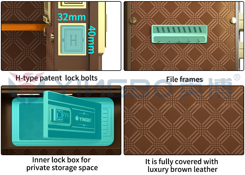 Furniture Concealed Design Home Safe Box Biometric Fingerprint Access Heavy Duty Steel Safe