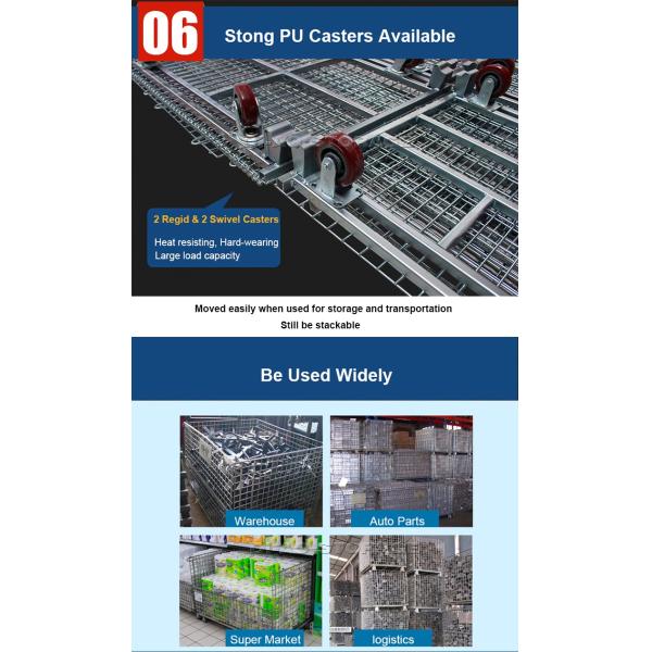 Stackable Pallet Cage Foldable Wire Cage Steel Pallet Container Wire Mesh Pallet Cage