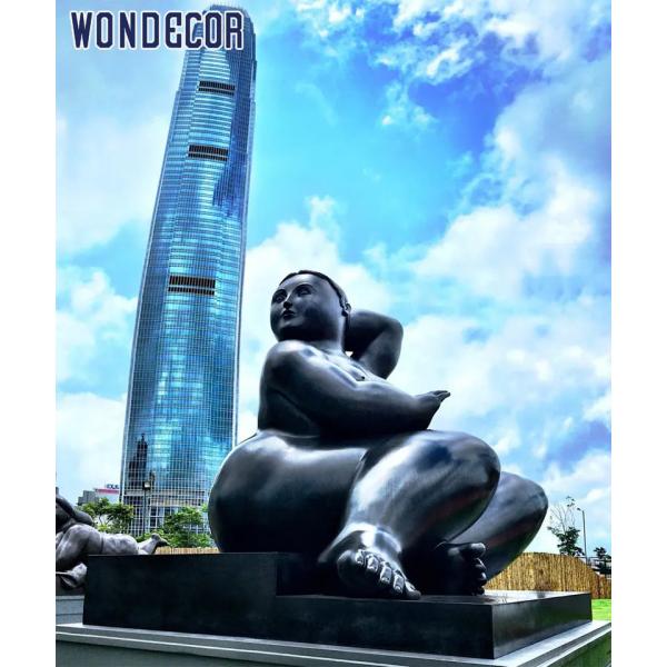 Fat Woman Bronze Statues Sculpture 210cm For Garden Decoration
