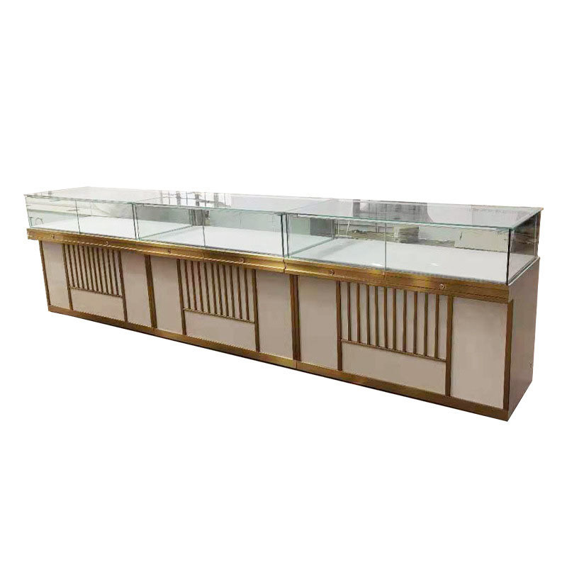 Commercial Sectional Display Furniture with LED Lights Glass Cabinet Display Showcase