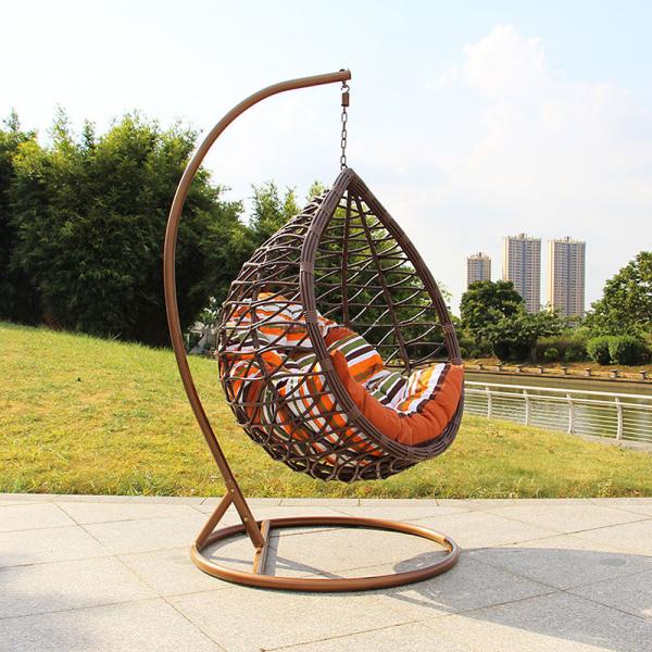 Mail Packing Garden Swing Chair with Cushions PE Rattan Wicker Single Hanging Chair
