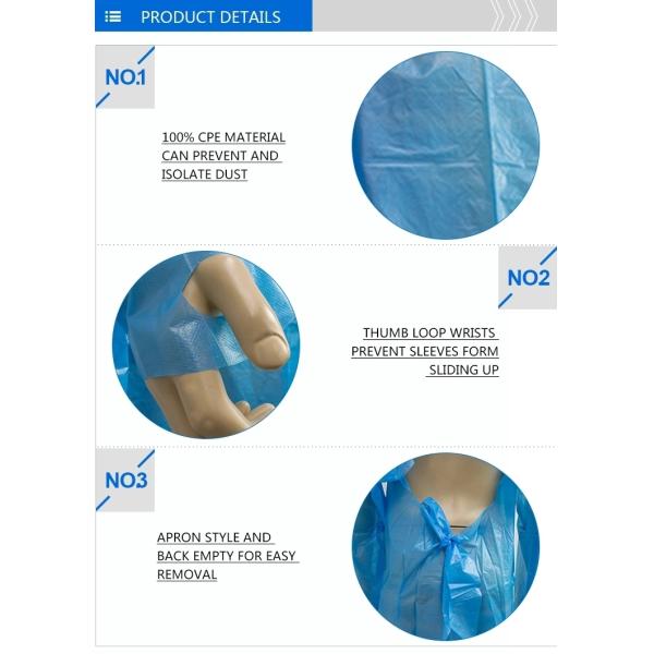 Hospital Non Woven Fabric Blue Waterproof Disposable Isolation Gowns