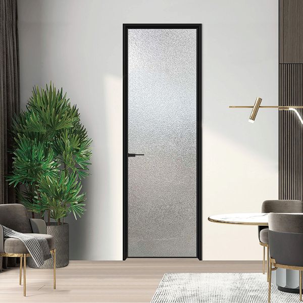 Minimalist Swing Glass Doors Aluminum Alloy For Bathroom Kitchen
